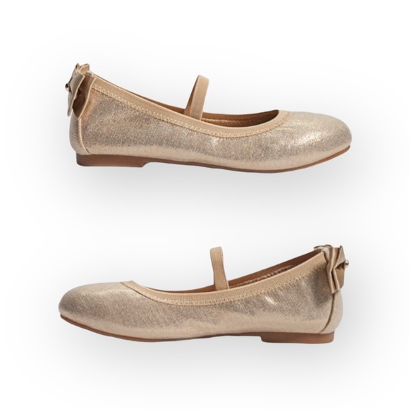 new Sam Edelman ❤︎ Bow Back Mary Jane Ballet Flats ❤︎ Glittery Gold ❤︎ 6 EU 22 - Picture 3 of 16